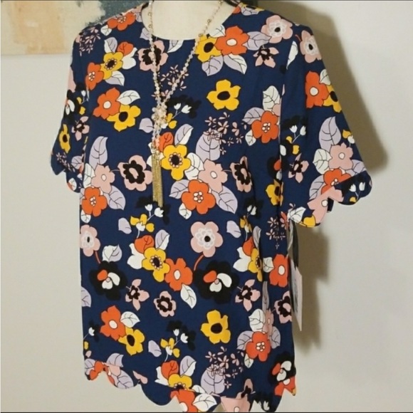 Victoria Beckham for Target Navy Floral Blouse Size XS. Excellent Condition. - Picture 6 of 10